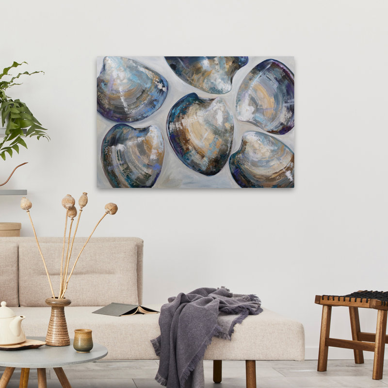 Atlantic Shuffle contemporain noir bleu blanc plage beige, H 36 po x l 24 po