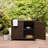 Outdoor Portable PE Rattan Serving Rolling Bar Cart with Storage Shelves, Glass Top, and Locking Wheels