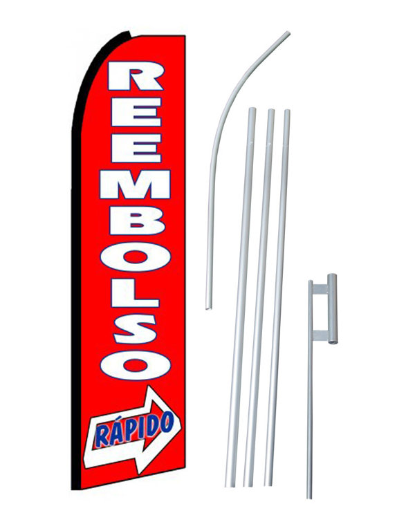 Double Sided 144'' H x 30'' W Polyester Flag Set