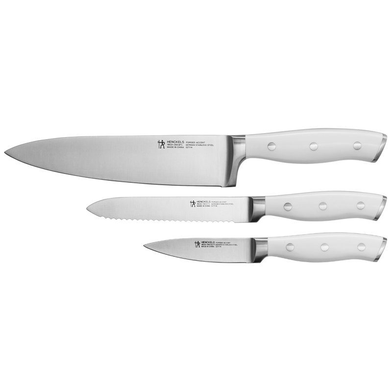 HENCKELS Forged Accent 3-Piece Starter Knife Set - White Handle