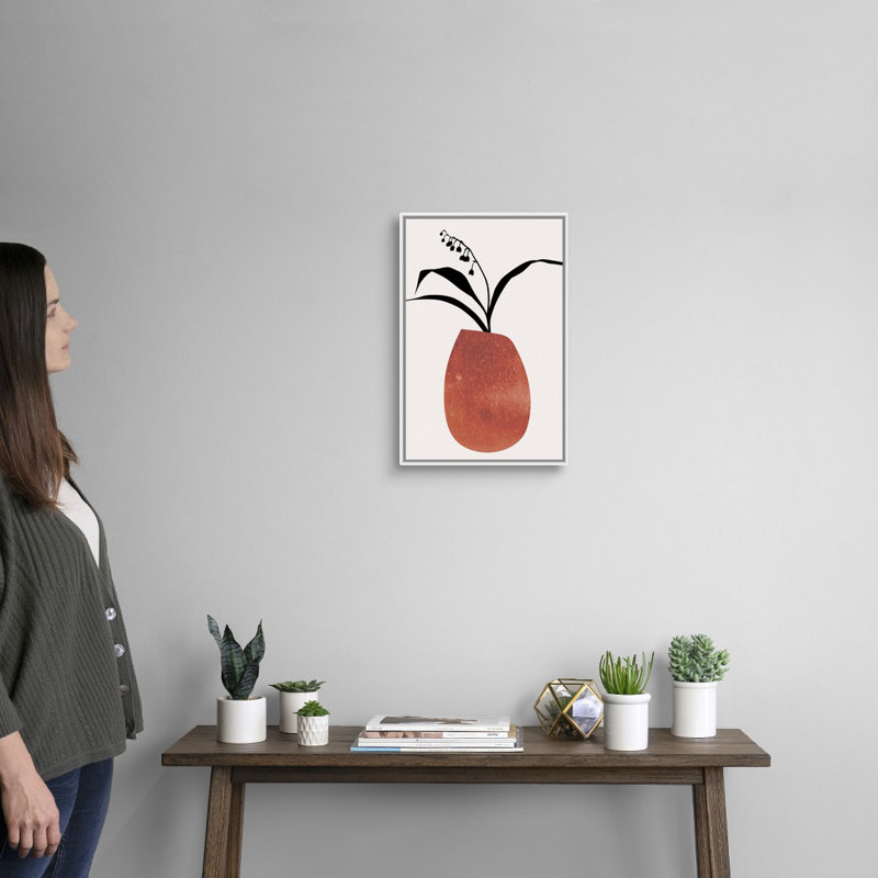 Fleurs d'hiver sur toile, H 20 po x l 14 po, Toile avec cadre blanc
