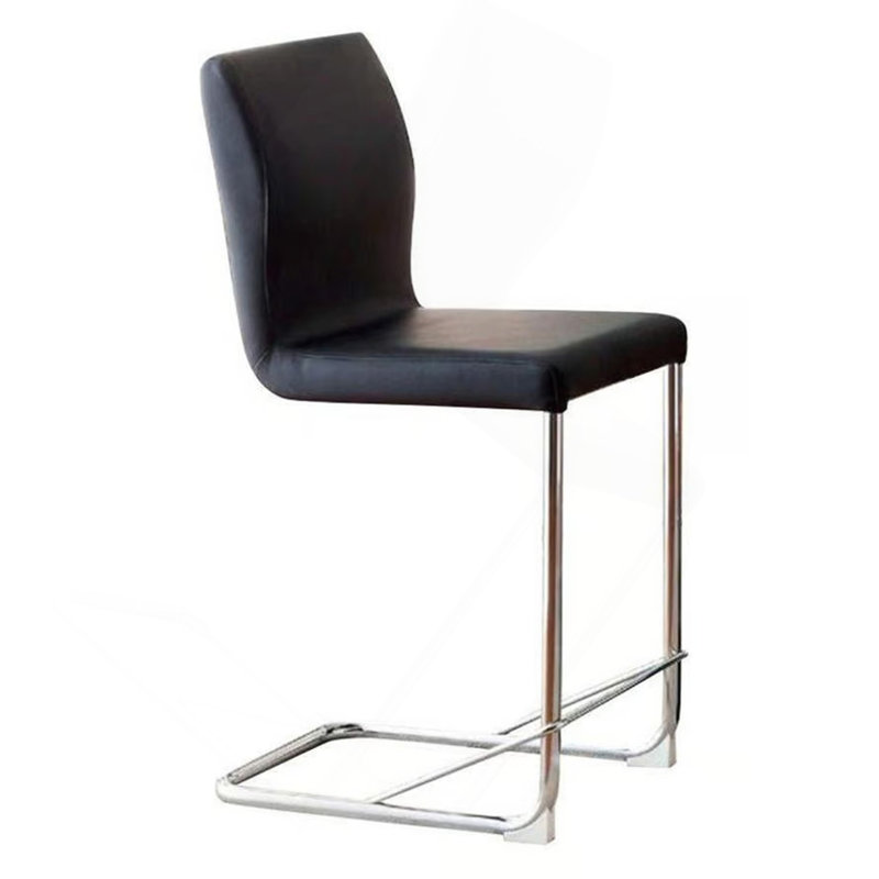 Chaises hautes de salle à manger en métal chromé 2 pièces