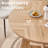 5-Piece Modern Round Dining Set, Natural Wood Grain Table With 4 White Upholstered Chairs-253325969-253325968