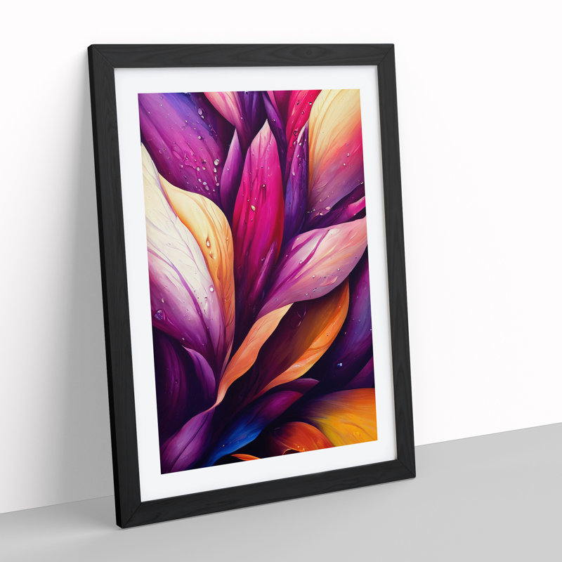 XV1022-4930X Vibrant Flowers No.5 - Print, Black Framed Paper, 66cm H x 48cm W, White