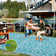 Outdoor Rugs Modern Geometric Striped Area Rug Waterproof Stain Resistant Lightweight Large Carpet Durable Erasable Reversible Rug for Garden Backyard Picnic Camping RV Deck Beach Trailer