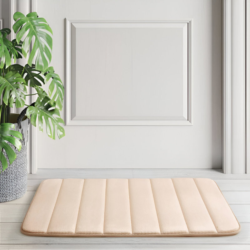 Rectangle Bath Mat, Cream, 60cm, 40cm