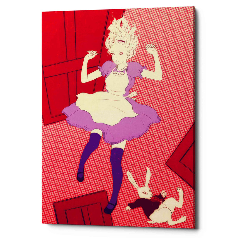 «Alice Falling» par Sai Tamiya, art mural sur toile, H 26 po x l 18 po x P 1,25 po