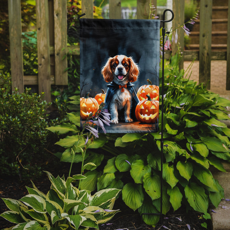 Drapeau de jardin chiot Halloween, Épagneul Cavalier