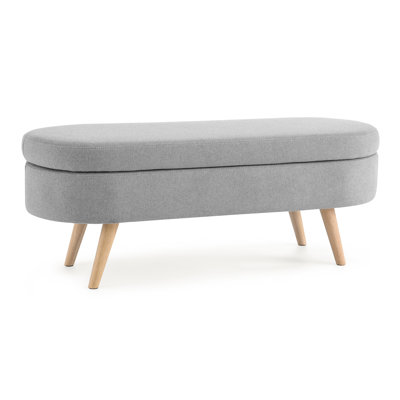 Finnerty Oval Fabric Upholstered Storage Ottoman