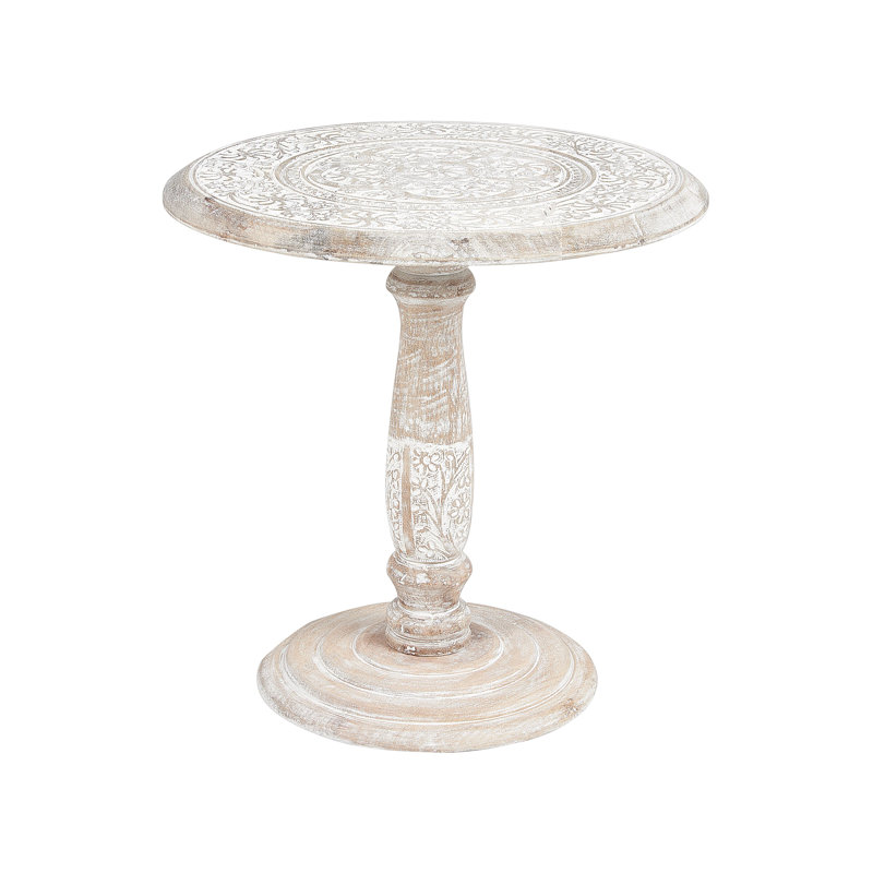 Navasota Solid Wood Pedestal End Table