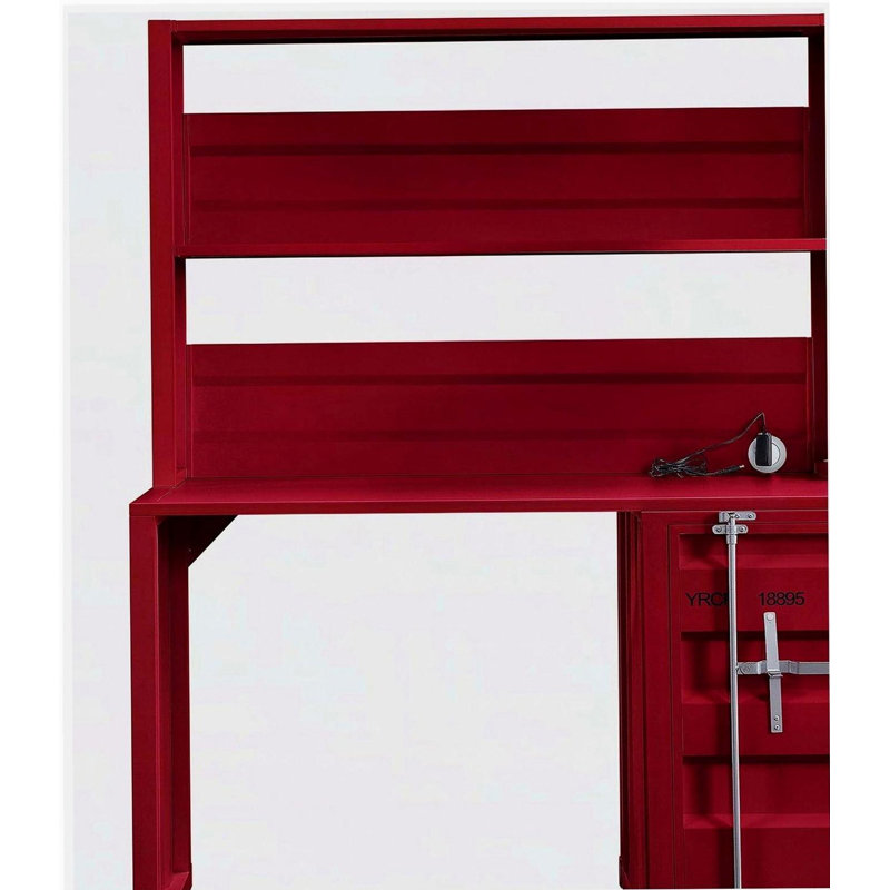 Bureau d'écriture rouge à 1 porte, Rouge