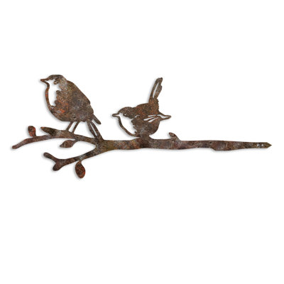 Hand-Painted Decorative Garden Object, 100% Metal, 21.7 x 8.7 inches | Durable 1.5 mm Thickness | Unique Brown Finish, No Assembly Required, Perfect for Outdoor Décor & Enhancing Garden Aesthetics