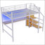 Lit mezzanine double en métal avec bureau-1903797185