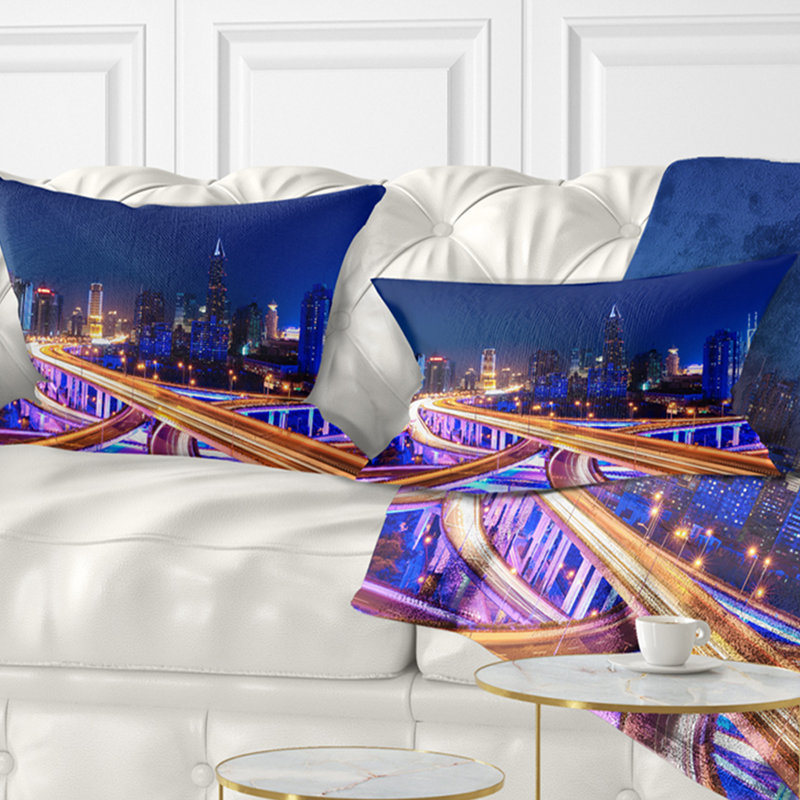 Coussin interchangeable au-dessus de la ville, 12 po x 20 po, Coussin lombaire