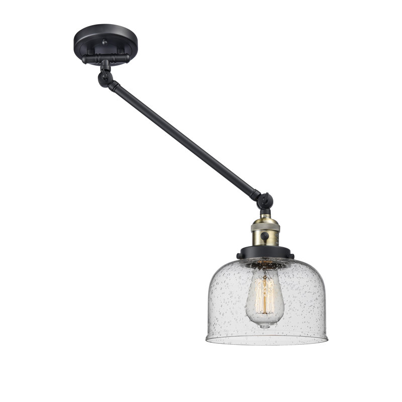 Angelluis Swing Arm Sconce, 60 W Incandescent Vintage Dimmable Bulb, Seedy