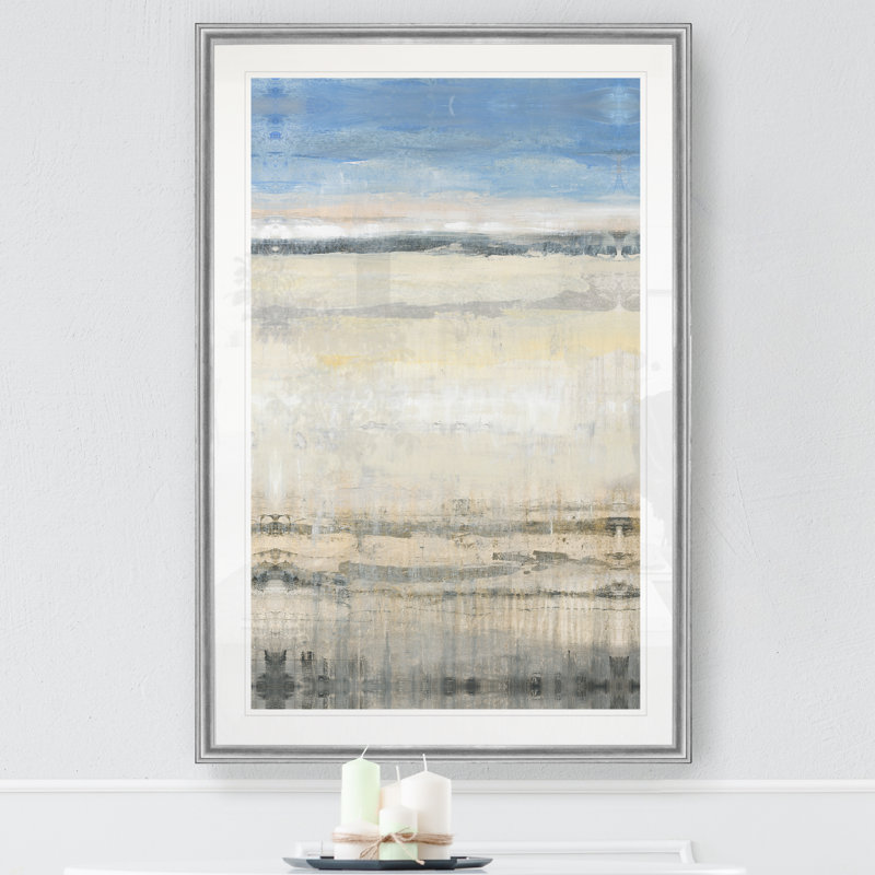 " E Transitional Space II ", 30.5" H x 42.5" W x 1.5" D, Silver Framed
