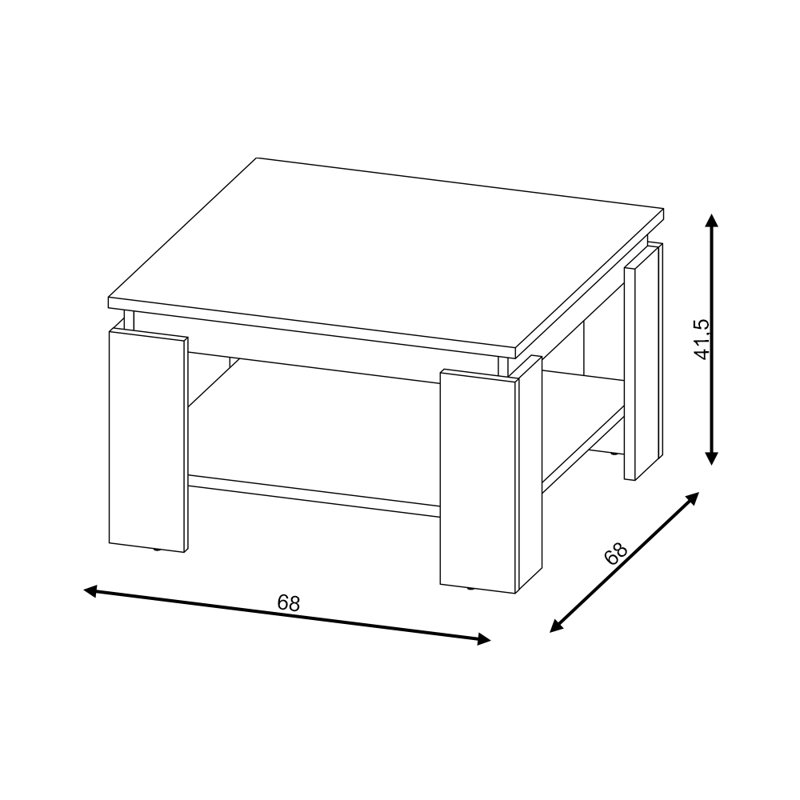 Four Leg Coffee Table with Storage