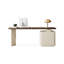 Bureau rectangulaire en bois manufacturé blanc et brun noisette-734585100-734585097