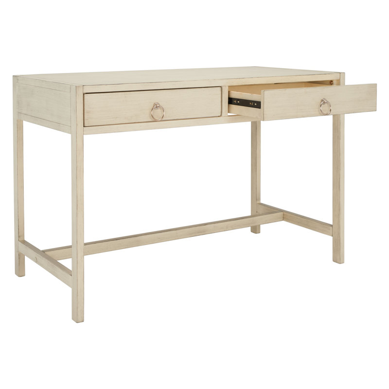 Bureau à 2 tiroirs Esther, Blanc antique