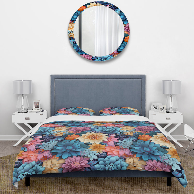 Ensemble de housse de couette Moroccan Flora Botanical, Housse de couette simple + 1 taie décorative stan