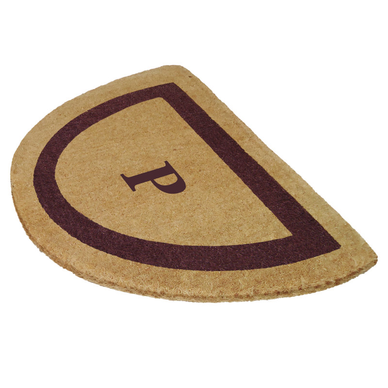 Paillasson demi-rond robuste pour l'extérieur 36 po x 22 po, P, Brun