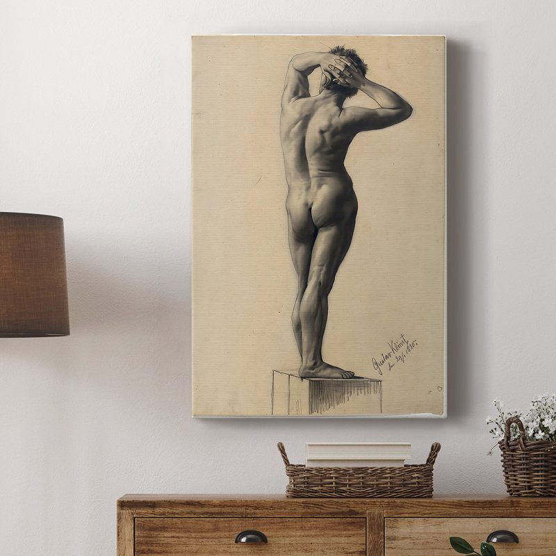 Nu masculin - toile tendue par Gustav Klimt, 12 x 18