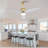 52 Inch White And Gold Ceiling Fans With Lights And Remote, 3 Solid Wood Blades, 6 Speeds, Quiet Dc Motor, Dimmable Led, Modern Gold Ceiling Fan For Indoor Bedroom,Living Room,Patio