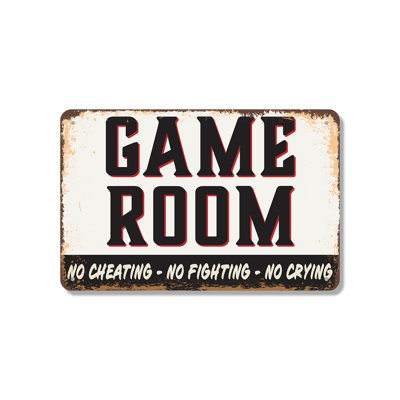 Enseigne de jeu en aluminium 10 po x 14 po