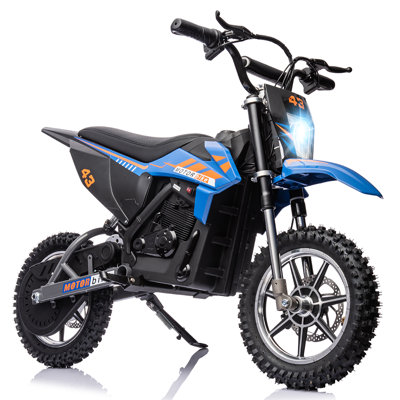 Vélo électrique 36V 500W pour enfants - jusqu'à 15,5MPH de motocyclette tout-terrain pour enfants de 8 à 14 ans - phare à DEL, siège en cuir, freins à disque, pneus remplis d'air - charge maximale: 175 lb