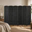 Paravent pliable 6 panneaux, élégant design tissé à la main pour la maison et le bureau, noir