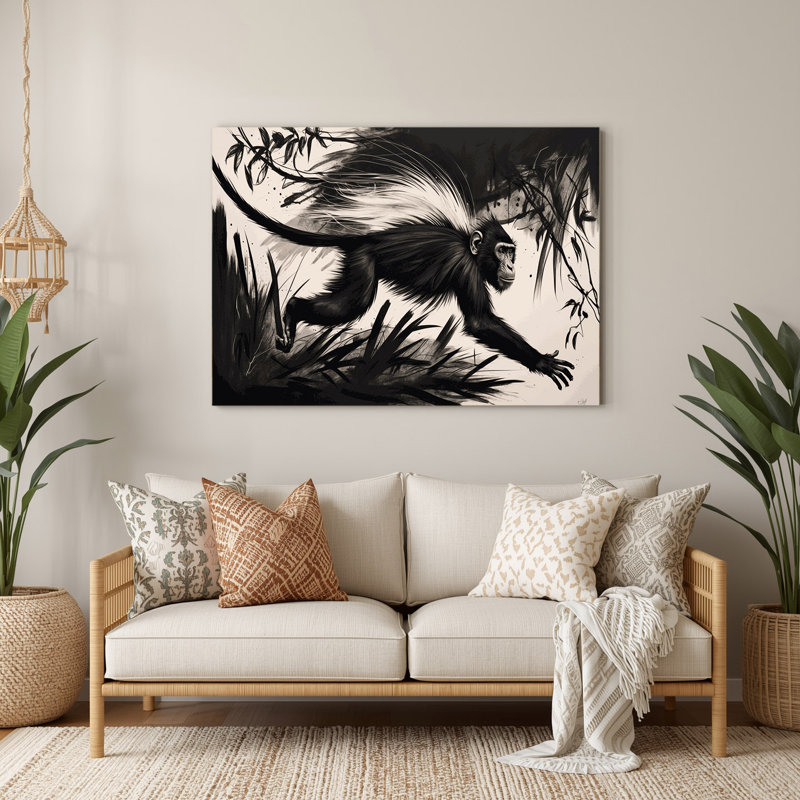 Art mural noir en faune noir, 20" H x 30" W