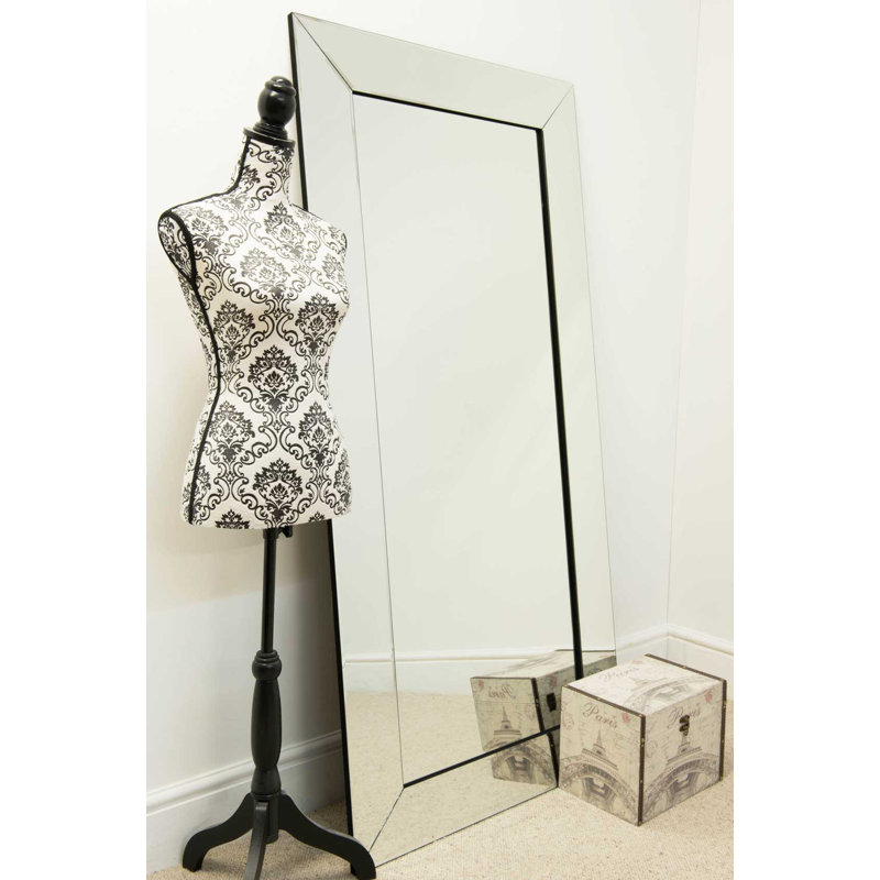 Phillip Glass Flat Wall Mirror, 174cm H x 85cm W