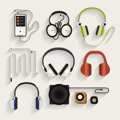 Headphone Illustrate - Wrapped Canvas Print