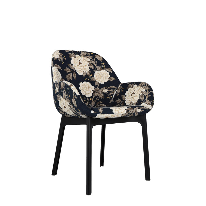 Clap Upholstered Arm Chair, Dark Gray, Taupe