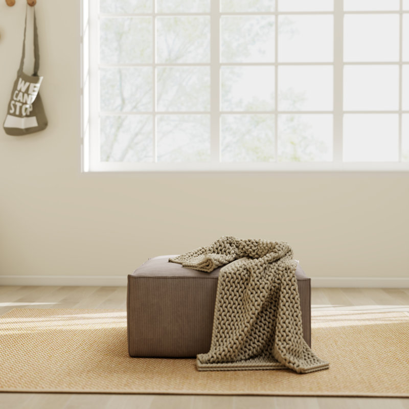 Canapé modulaire rembourré avec repose-pieds, Brun