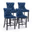 Tabouret de bar rembourré en velours avec dossier capitonné-113494539-102830870-108418883