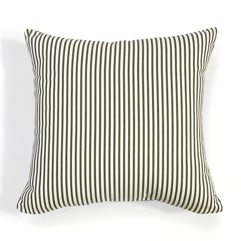Tuxedo Striped Cotton Blend Throw Pillow