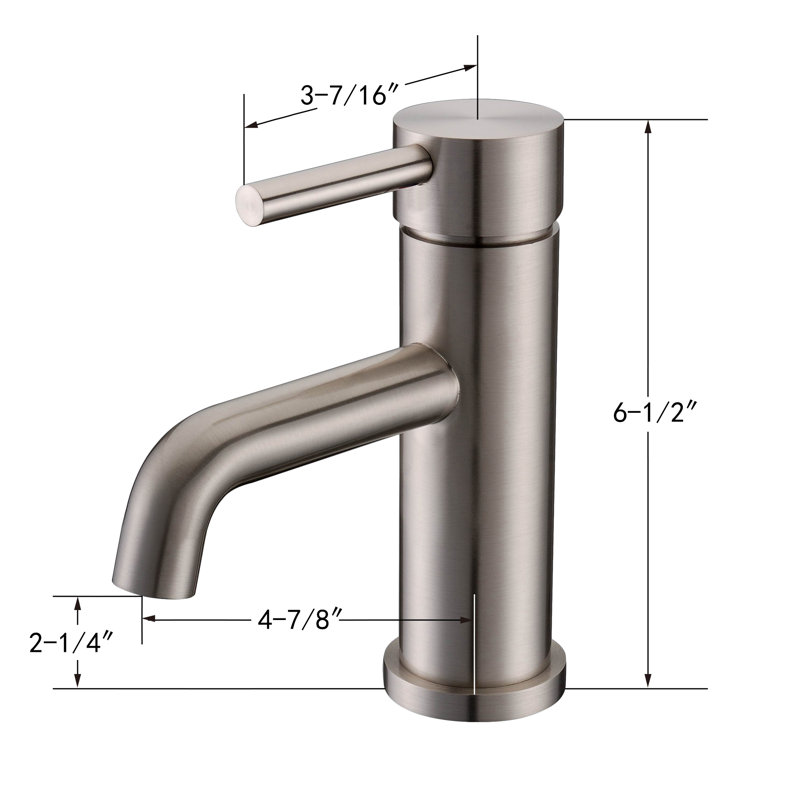 Robinet de salle de bain à un trou, Nickel brossé