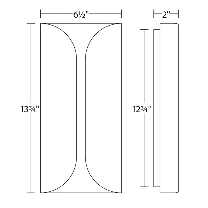 Folds LED Outdoor Sconce, Gray, 13.75" H x 6.5" W x 2" D