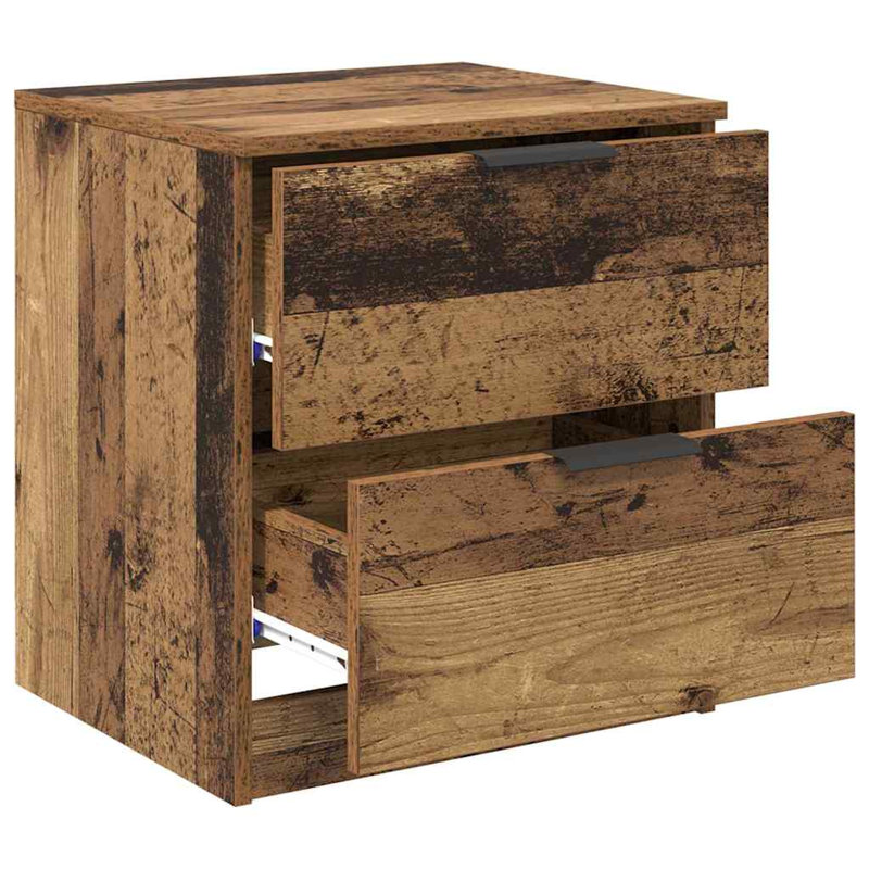 45cm W Manufactured Wood Bedside Table, Old Wood