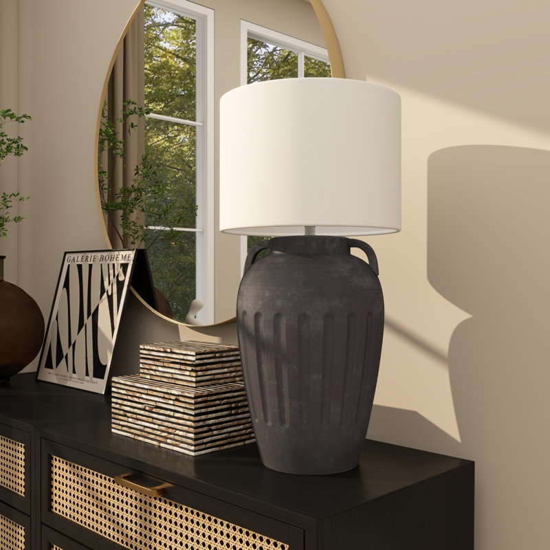 Lampe de table Bouley, Noir, H 28,5 po x l 14 po x P 14 po