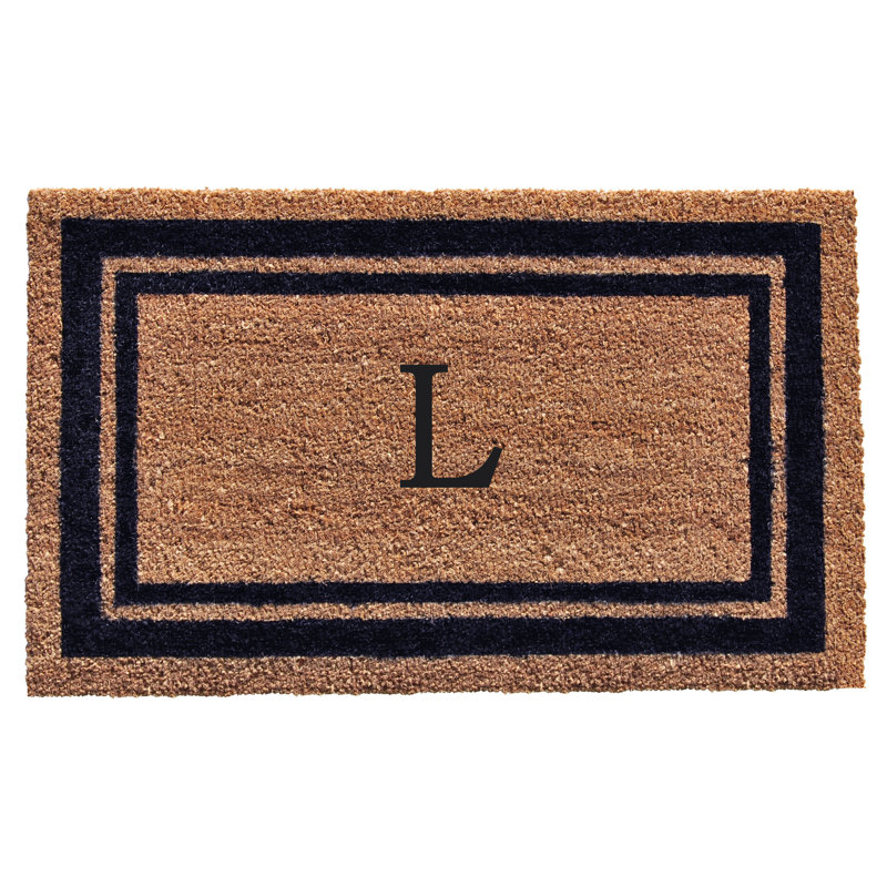 Tapis d'entrée antidérapant Stortz, Bleu foncé / brun clair, L, Rectangle 1 pi 6 po x 2 pi 6 po