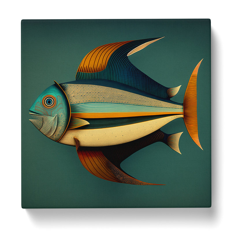 Fish Mid-Century - Wrapped Canvas