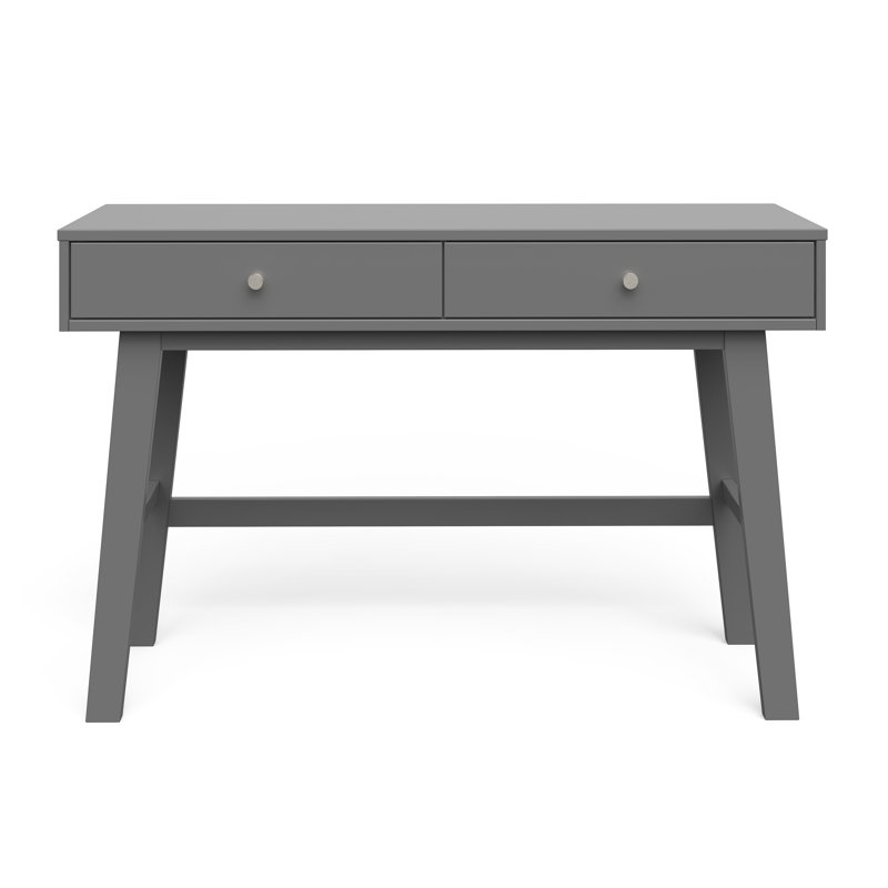 Cool Gray Wood Writing Desk with Drawer, 48"