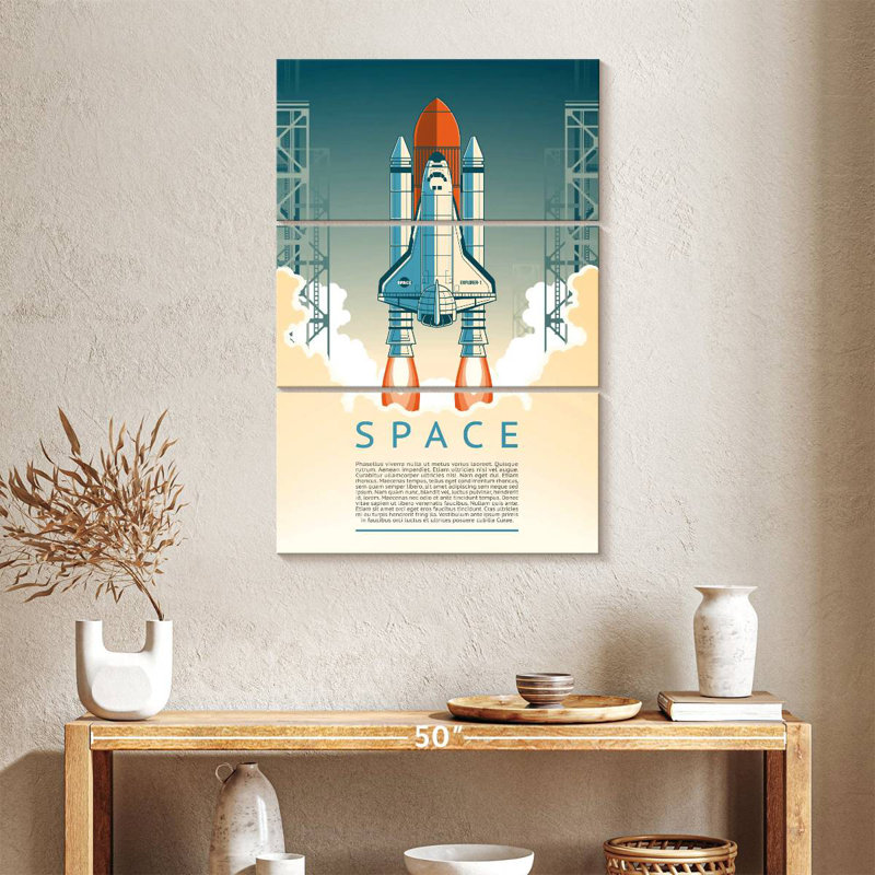 Oberle Space Shuttle Launch Day, 32" H x 20" W