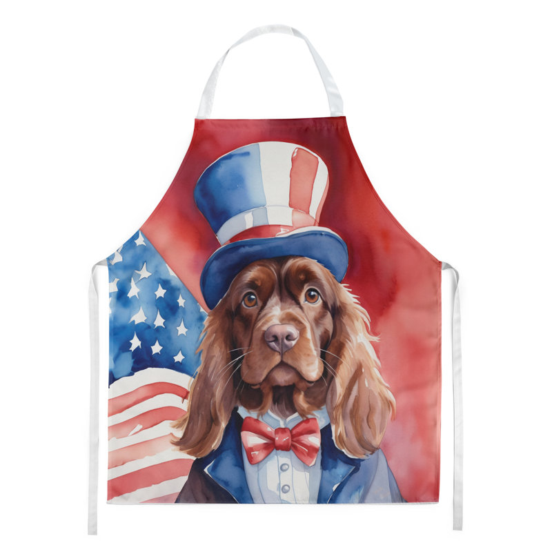 Patriotic American Apron, Sussex Spaniel