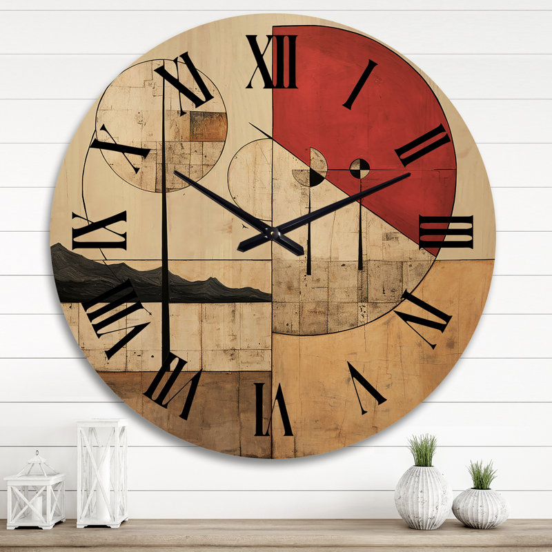 Horloge murale en bois massif Pendergrast, Très grand