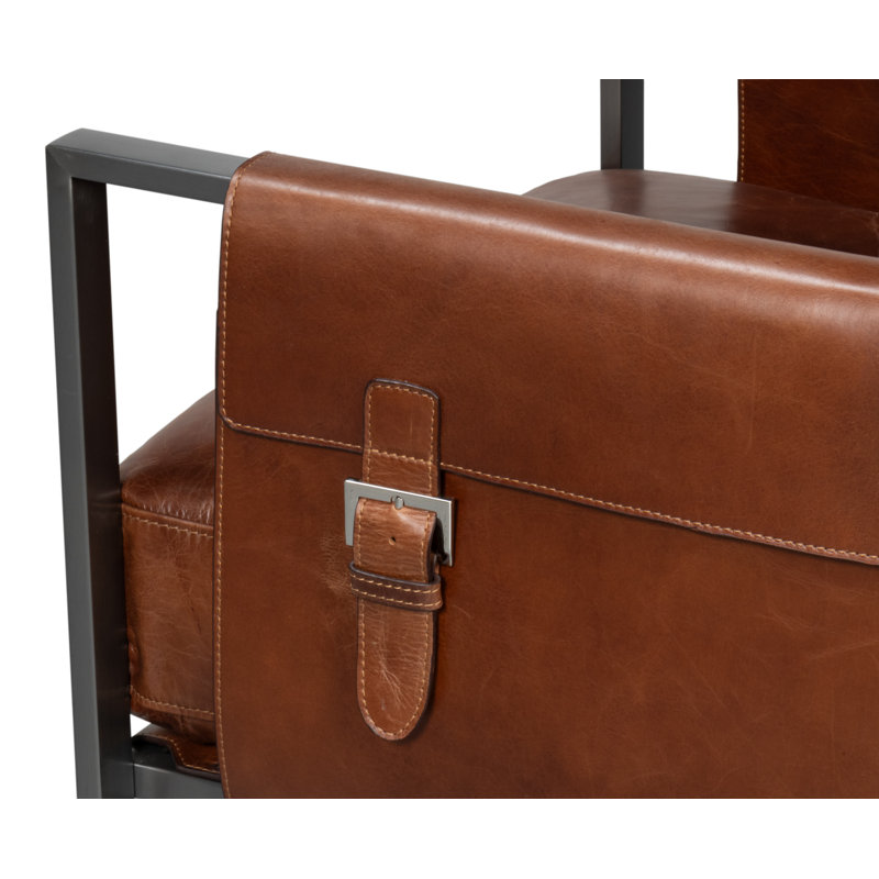Edmonds Leather Armchair, Brown Leather