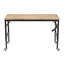 Établi réglable de 60 po pour le garage, poste de travail robuste en bois d'hévéa avec prises de courant et roues, table de travail en bois franc d'une capacité de charge de 2 000 lb pour atelier, garage, bureau, maison, commercial