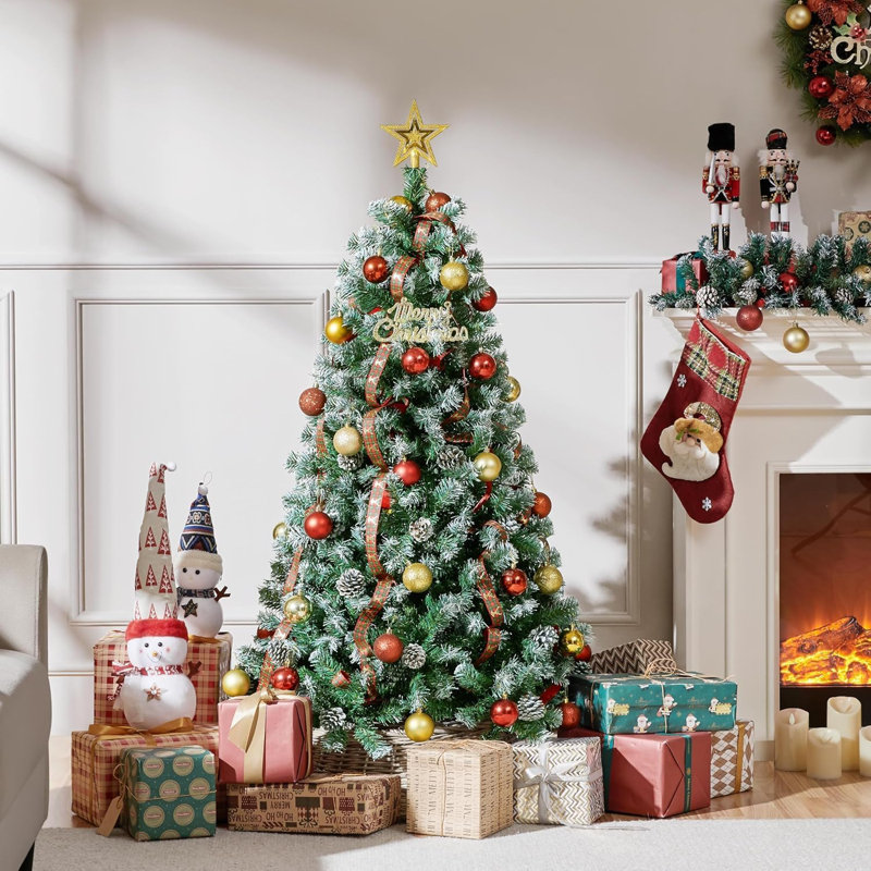 Lighted Artificial Christmas Tree, 6' H